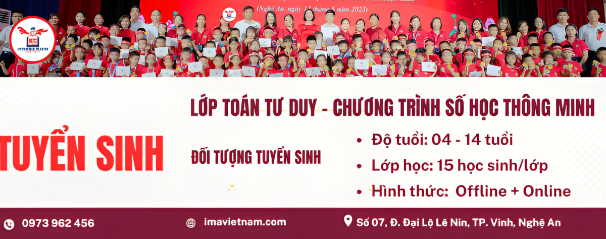 Tuyển sinh Lớp Toán tư Duy IMA Việt Nam tại Nghệ An