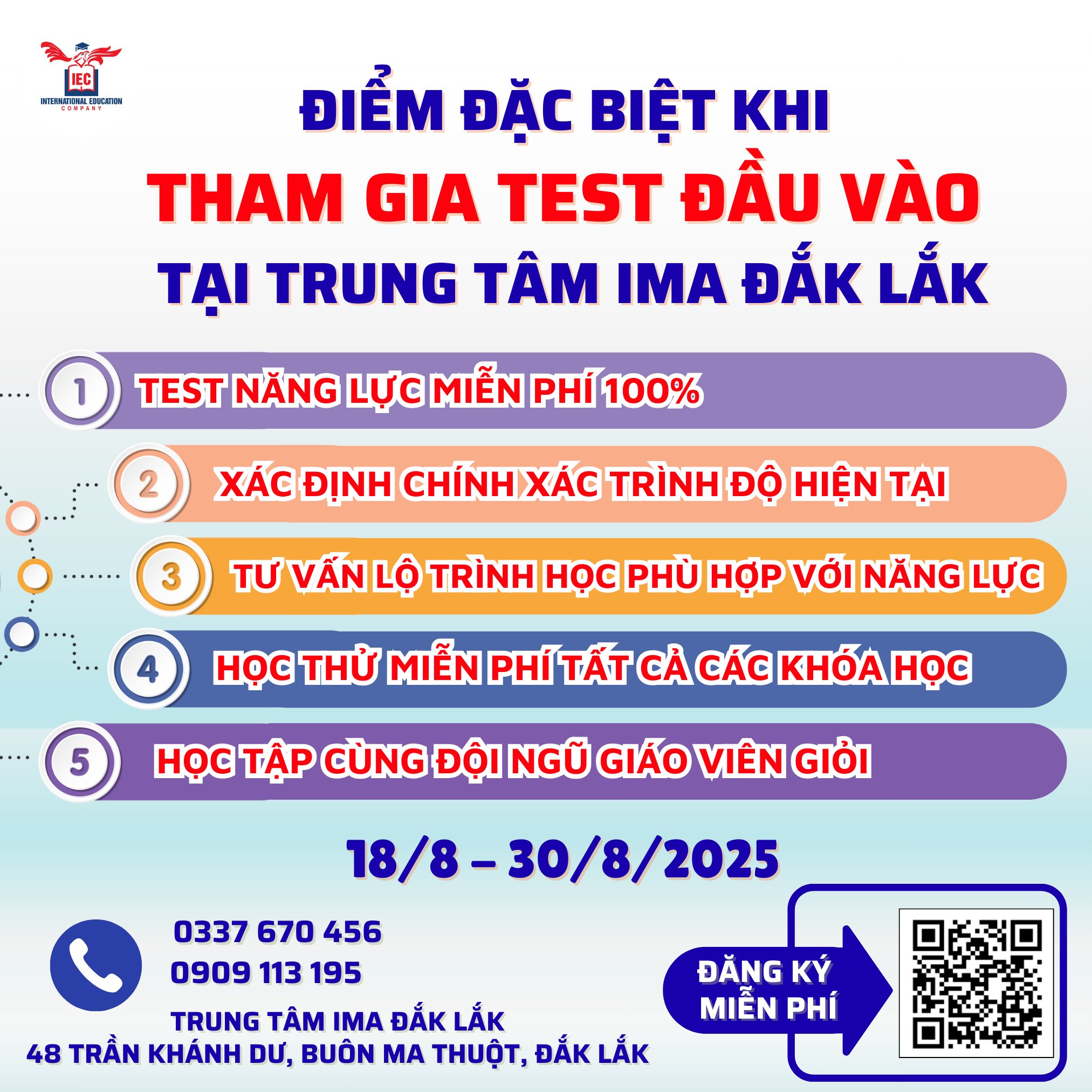 Điểm đặc biển khi tham gia Test đàu vào tại trung tâm IMA Đắk Lắk